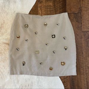Ann Taylor Linen Bee-Dazzled Skirt